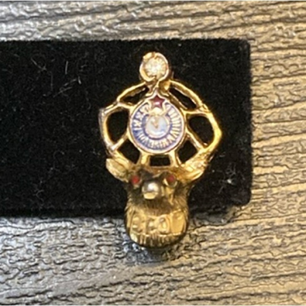 Elegant Gold and Purple Stag Pin